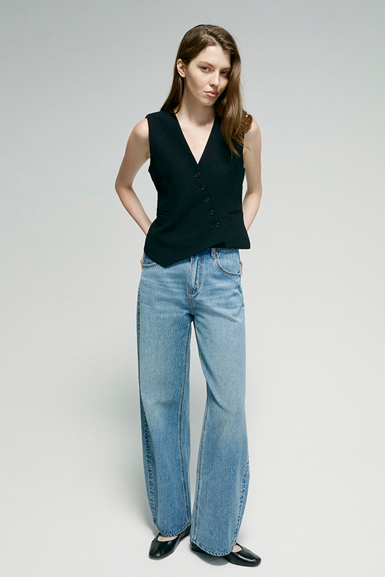 Slope Curve Jeans HJ039 For Women