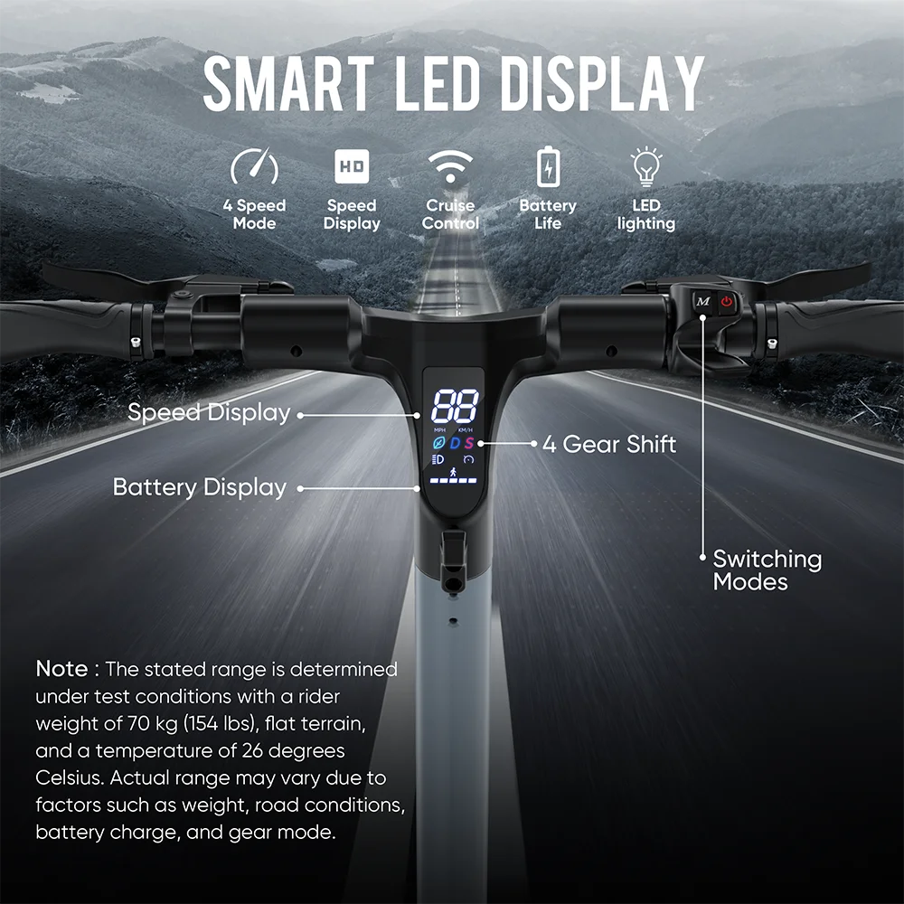 Foldable Electric Scooter 48V 20.8Ah App-Controlled Lightweight E-Scooter