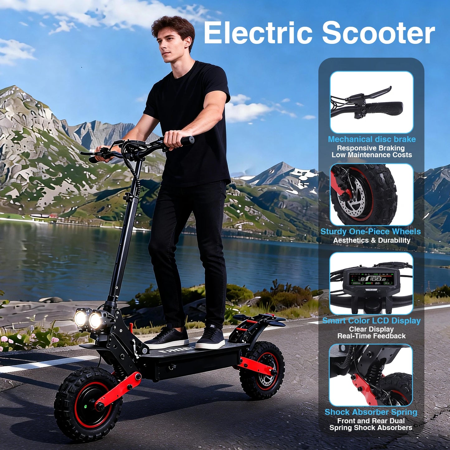 Dual Motor E Scooter US Stock Off Road