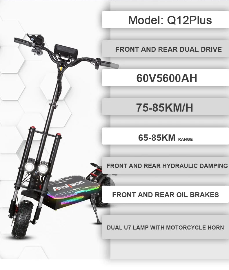 5600w Dual Motor 85km/h Scooters 60vBattery