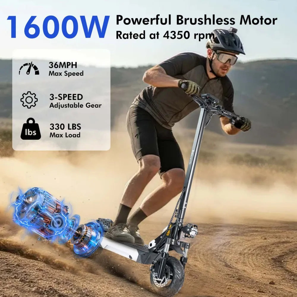 Electric Scooter , Powerful 1600W motor, 28MPH