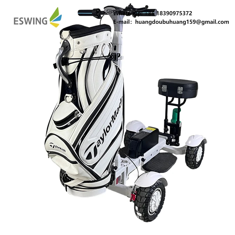 Single Seat Electric Golf Cart 4 Wheels Motorized 2400W Aluminum
