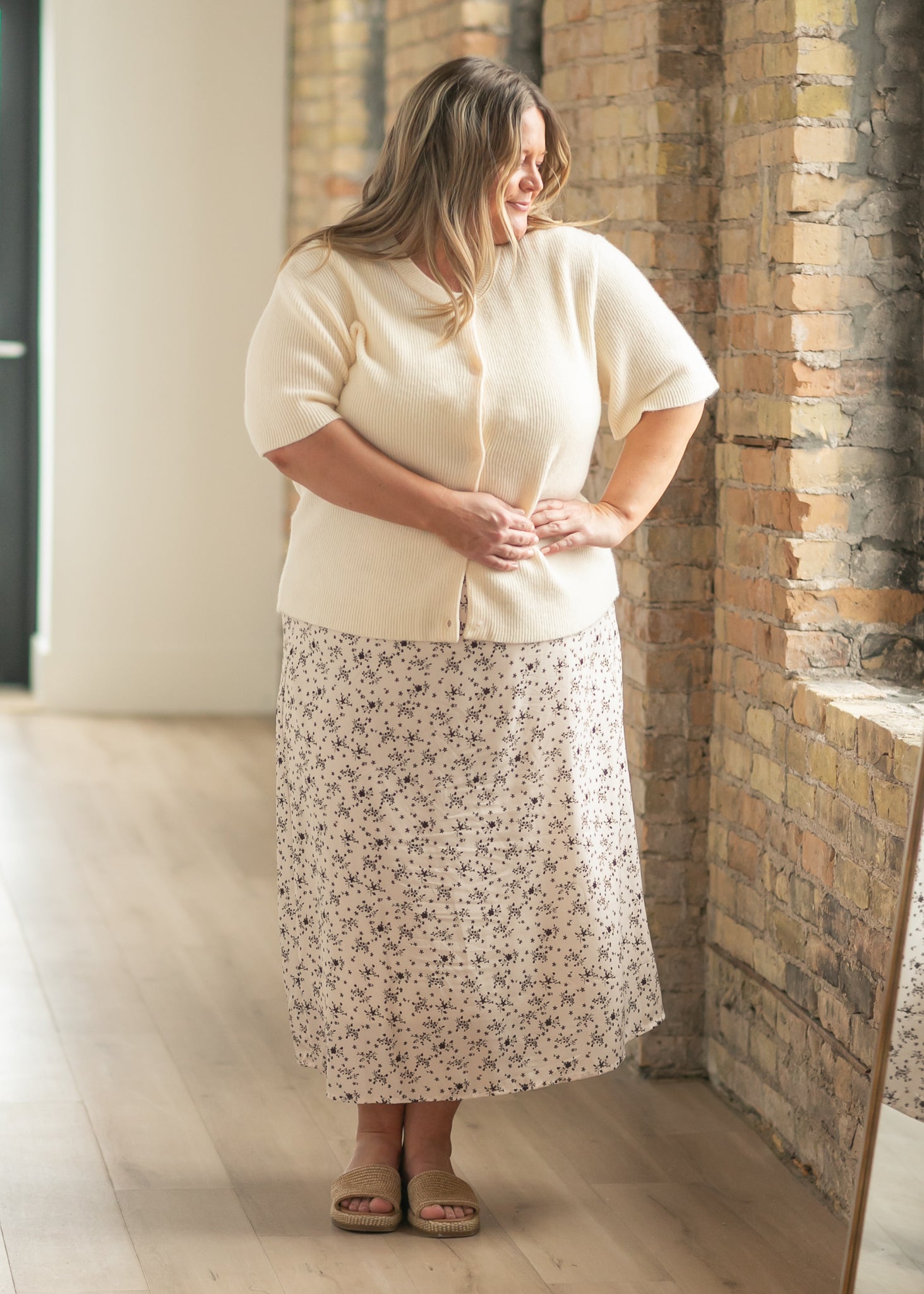 Zadie Ivory Short Sleeve Button Cardigan For Women