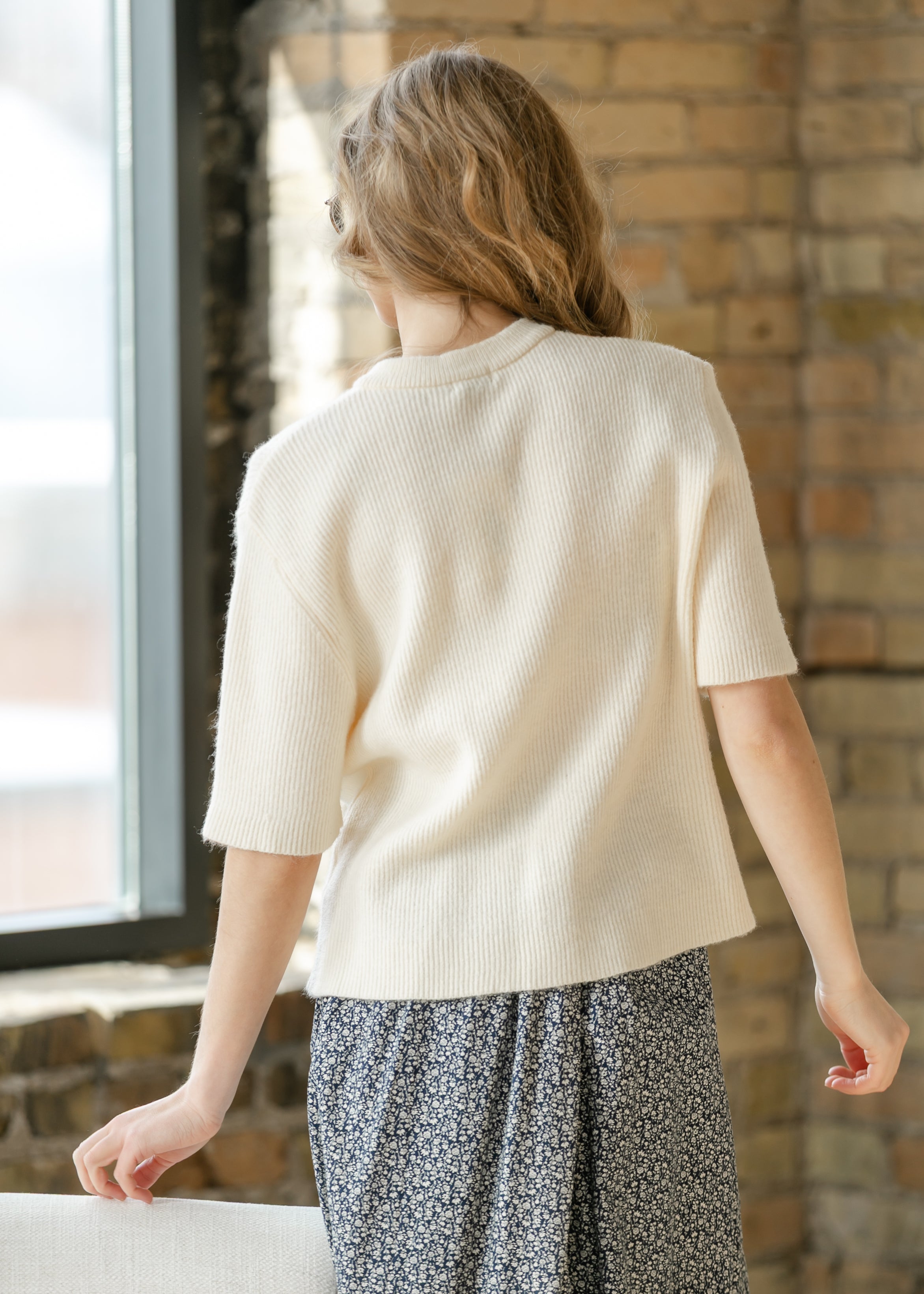 Zadie Ivory Short Sleeve Button Cardigan For Women